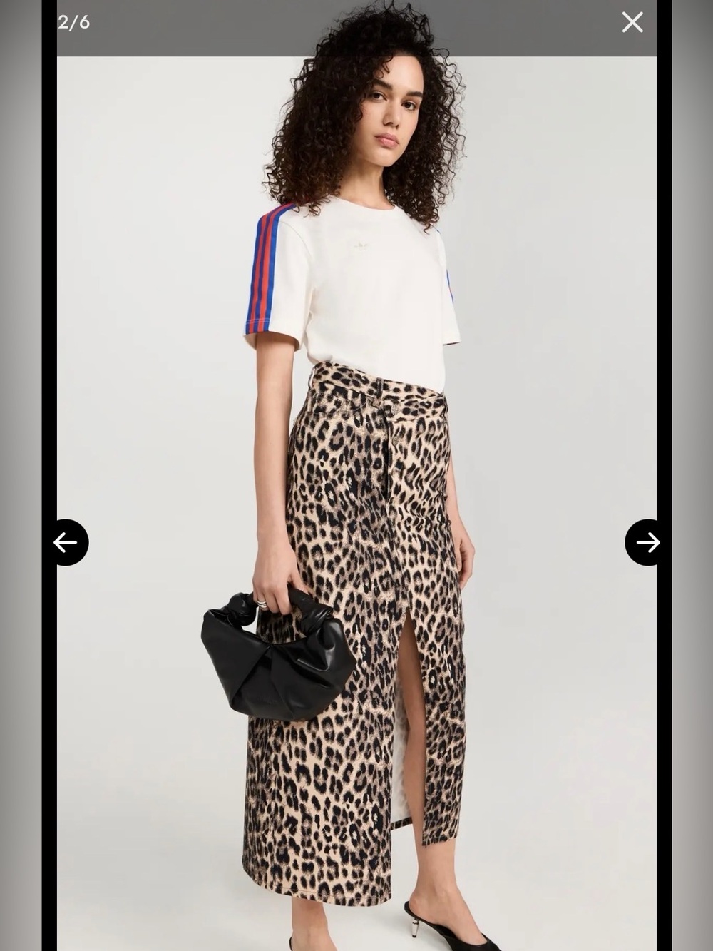 Baum und Pferdgarten Sigge Leopard Denim Maxi Skirt Animal Print Y2K Size 6